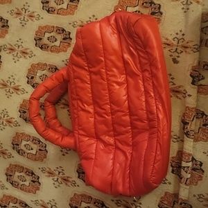 Red Estee Lauder tote bag